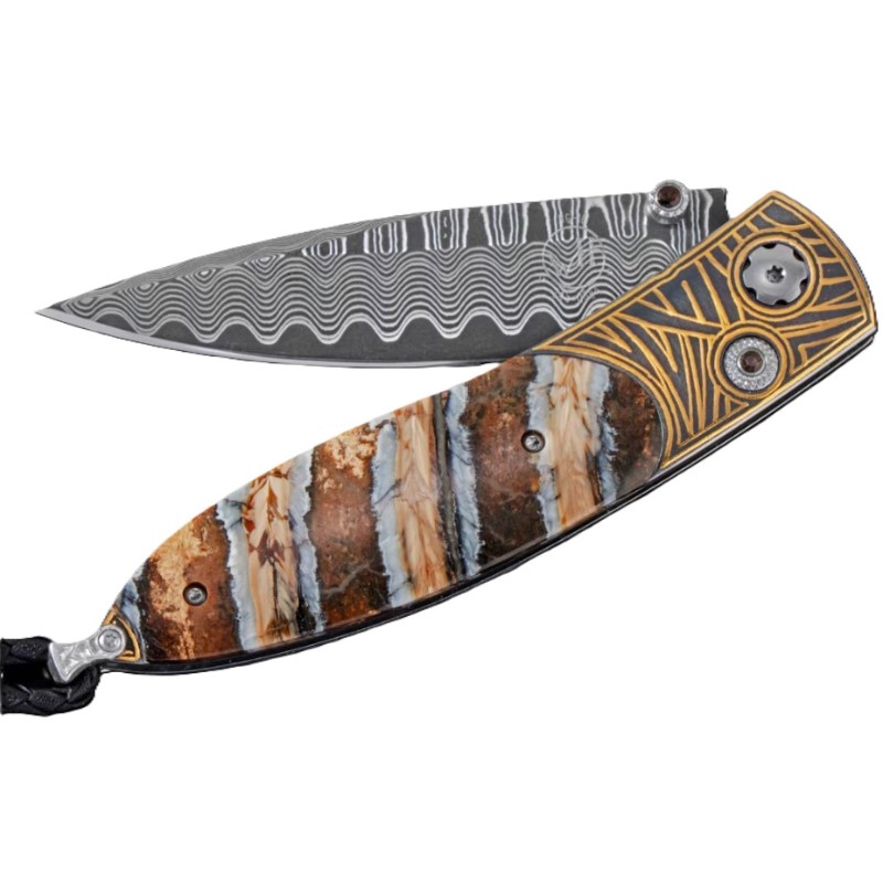 William Henry Limited Edition Savanna Pocketknife With 24K Gold Koftgari and Woolly Mammoth Tooth